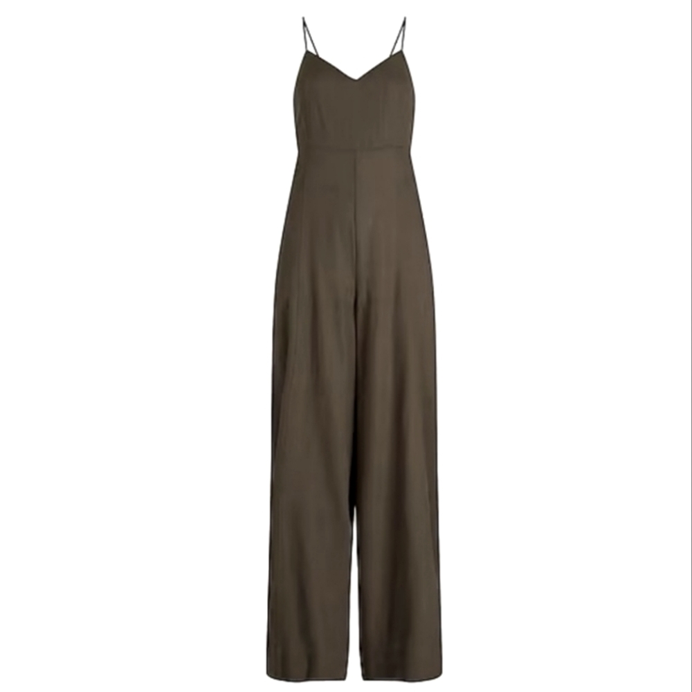 Linen-Blend Wide Leg Jumpsuit Express NWT